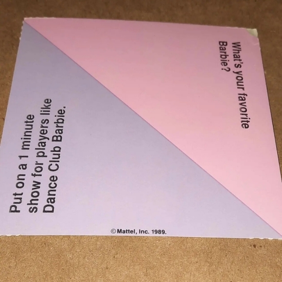 Vintage Barbie Card 1989 Barbie Just Us Girls Game Replacement Piece - Picture 5 of 7